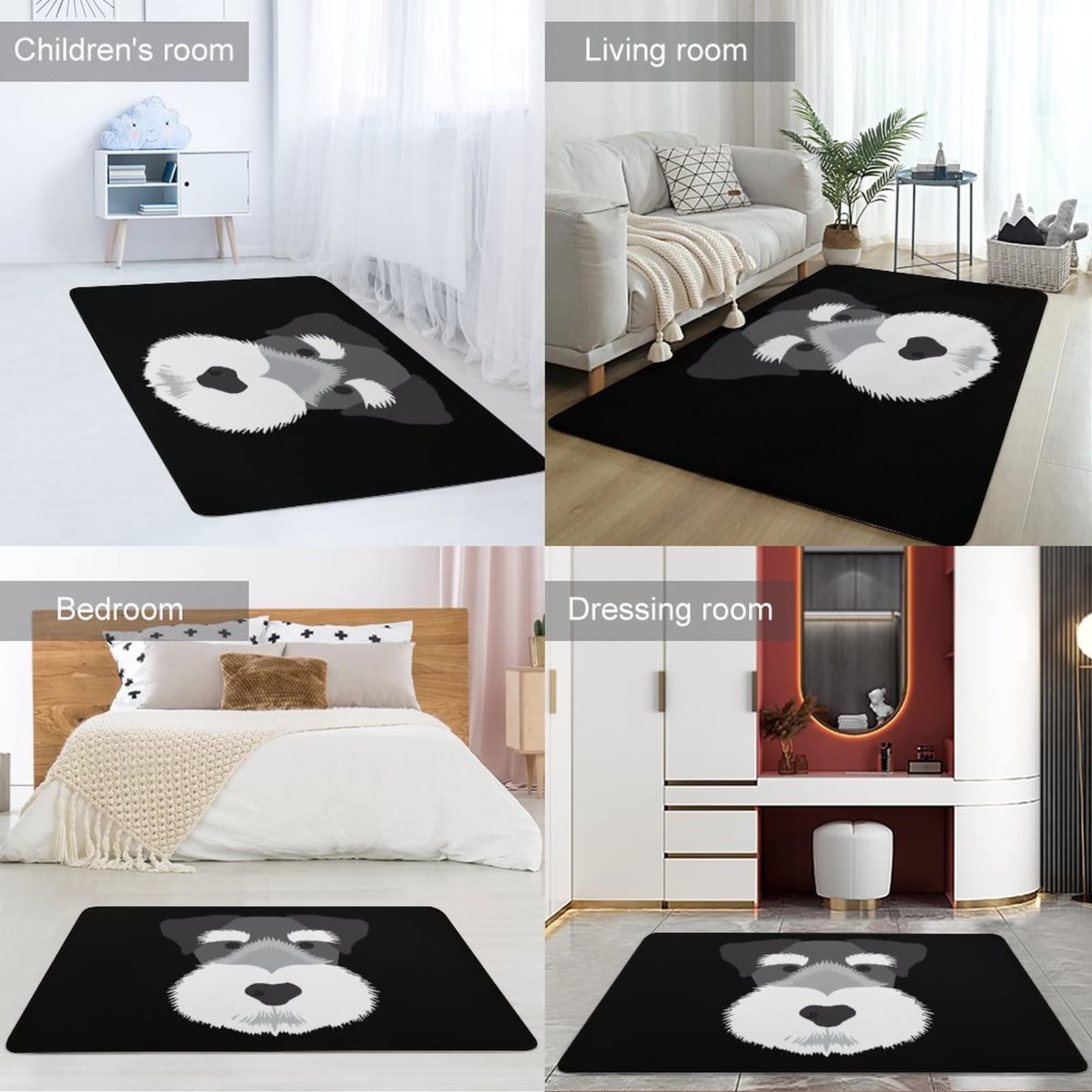 シュナウザー★ラグ★カーペット Amazon | ラグ マット カーペット シュナウザー 犬柄 おしゃれ